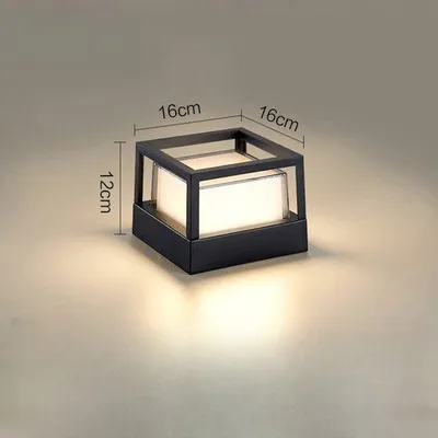 Obrázek produktu pro Venkovní svítidlo na terasu, LED svítidlo, vhodné na stěnu nebo strop, venkovní svítidlo do zahrady/na balkon/na terasu, montáž, hliníkový kryt – teplé světlo 3000 K