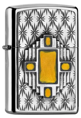 Produktbild von Zippo Sturmfeuerzeug - Yellow Diamond, High Polish Chrome, Emblem - Nachfüllbar