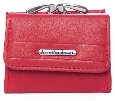 Produktbild von Jennifer Jones Damen Geldbörse Echtleder Münzbügel Klein Rot