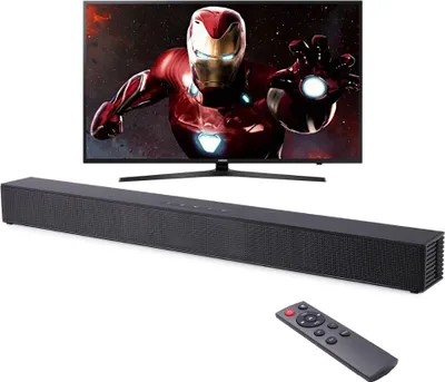 Obrázek produktu pro 40W nástěnný Soundbar TV Bluetooth reproduktor Domácí kino Optický HDMI AUX,（černá）
