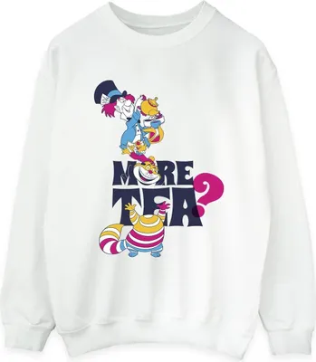 Produktbild von Disney - "Alice In Wonderland More Tea" Sweatshirt für Damen BI5771 (S) (Weiß)