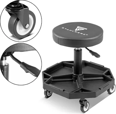 Image de STAHLWERK Tabouret d'atelier WRH-136 ST charge max. 136 kg réglable en hauteur