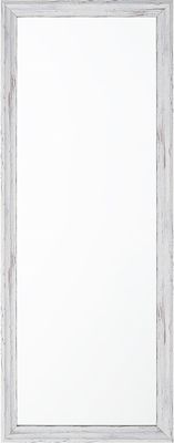 BELIANI Wandspiegel Weiß 50 x 120 cm Holzoptik Kunststoff Rechteckig Vintage