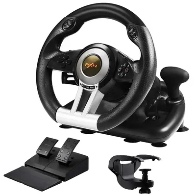 Obrázok produktu pre Herný volant, otočný o 180°, univerzálna kompatibilita, čierny