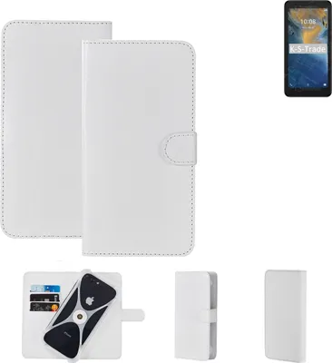 Produktbild von K-S-Trade Handy Hülle Schutz Hülle kompatibel mit ZTE Blade A31 Lite Cover Case Bookstyle Bumper weiß 1x
