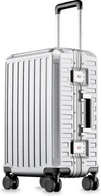 Zdjęcie produktu dla Walizka typu trolley, 56 x 37 x 24 cm - twarda obudowa, aluminiowa rama - walizka podręczna bez zamka błyskawicznego