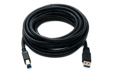 Obrázek produktu pro SYSTEM-S USB 3.0 kabel 5 m typ zástrčky B na zástrčku A 5 Gbit/s 100W v černé barvě