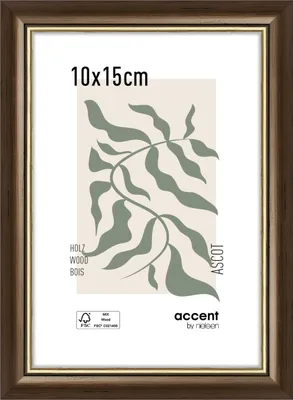 Produktbild von accent by nielsen Holz Bilderrahmen Ascot, 10x15 cm, Dunkelbraun/Gold
