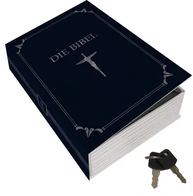 Produktbild von Booksafe L in Bibeloptik blau - Die Bibel - Geheimversteck