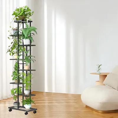 Imagen del producto de Soporte para flores con ruedas - 8 niveles, apto para interiores y exteriores