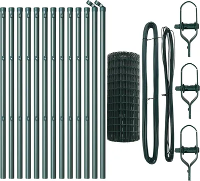 Produktbild von Möbel Euro Zaun mit 13 Pfosten 0,4x25 m Galvanisierter Stahl Grün - Metallzäune 3350331