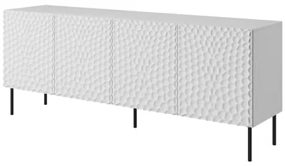 Produktbild von Kommode HOLENA weiß, B190xH74,5xT40,5cm, grifflos, schwarze Metallfüße
