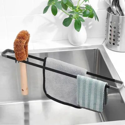 Produktbild von Spš¹lbecken Organizer Abtropfgitter Schwarz 43cm Spš¹llappenhalter