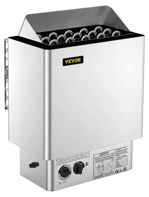 Immagine prodotto di Riscaldatore per sauna VEVOR 9KW, 380V-415V, riscaldatore elettrico per sauna a umido e a secco con unità di controllo incorporata, riscaldatore per sauna in acciaio inox