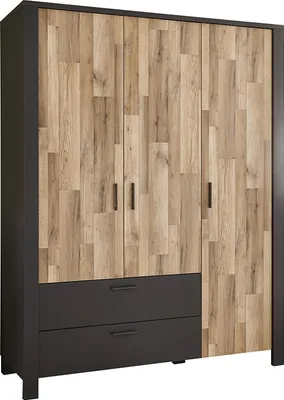 Produktbild von home24 Kleiderschrank - Stabeiche Nachbildung / Graphit