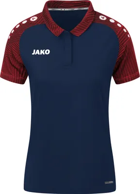 Zdjęcie produktu dla JAKO Damskie Polo Performance, Kolor:granatowy/czerwony, Rozmiar:38