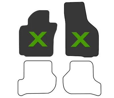 Produktbild von Fußmatten passend für Skoda Citigo (2er Set) Premium Velours Autoteppich Vorne Schwarz