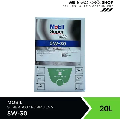 Produktbild von MOBIL Super 3000 Formula V für 5W-30 20 Liter Motoröl Motorenöl 229.31 229.51 Longlife-04 504 00 507 00 C30 Öl