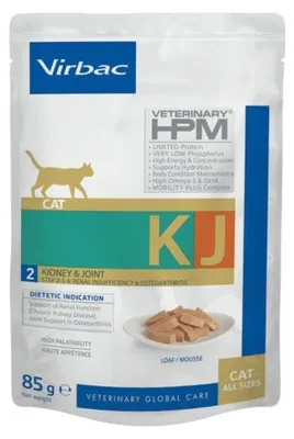 Produktbild von HPM KJ2 Nieren- und Gelenkfutter für Katzen 12x85g - Virbac