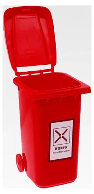 Produktbild von Mülleimer mit Deckel aus robustem PP-Material – kleiner Tischmülleimer als Abfallbehälter und Stifthalter für den täglichen Gebrauch im Büro