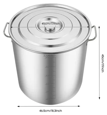 Produktbild von Suppentopf - Großraumtopf - 70 l - Edelstahl 201 - Für Gas- und Induktionsherde - Hitzebeständig bis 650 °C