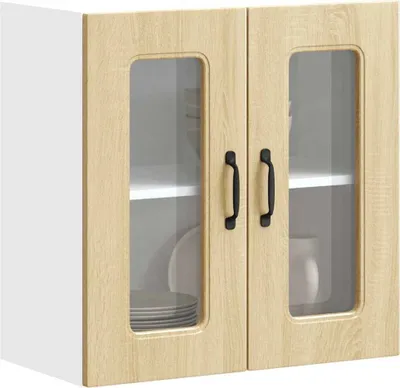 Produktbild von Hochwertig Küchen-Hängeschrank mit Glastür Sonoma-Eiche Holzwerkstoff 853670
