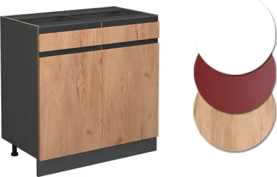 Produktbild von Küchenunterschrank Vicco R-Line Goldkraft Eiche 80 cm J-Shape, ohne Arbeitsplatte, Model 39723