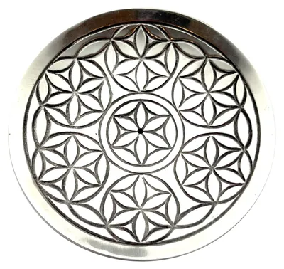 Produktbild von Räucherstäbchenhalter "Blume des Lebens" Metall rund 11cm