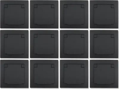 Produktbild von 12er-Pack Schutzkontakt-Steckdose McPower "Flair", 250V/16A, UP, Klappdeckel, IP44, anthrazit, matt