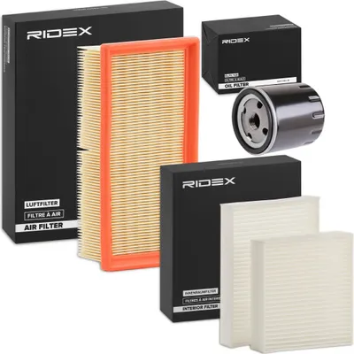 Produktbild von RIDEX Filterset Inspektionspaket Filtersatz für VW Golf V Schrägheck (1K1) POLO (9N) Polo Schrägheck (6R1, 6C1) Caddy III Kombi (2KB, 2KJ, 2CB, 2CJ)