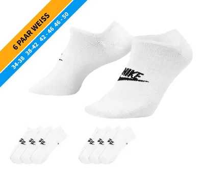 Produktbild von NIKE Socken - Farbe: 6 Paar Weiß Sneaker Socken - Größe: 46-50