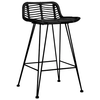 Produktbild von vidaXL Barhocker 2 Stk. Schwarz Rattan