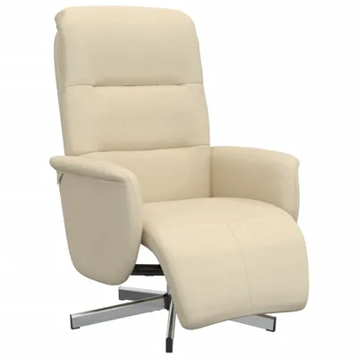 Zdjęcie produktu dla vidaXL Fotel Relax z podnóżkiem w kolorze kremowym