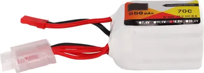 Image de Batterie LiPo 550 mAh 70 C 4S, courant de sortie stable avec connecteur JST rouge, RC Lipo 14,8 V
