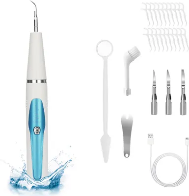 Produktbild von Elektrischer Zahnstein-Entferner Zahnreiniger Zahnstein-Entferner USB-Lade-Zahnreinigungsset mit oralem Endoskop Blau