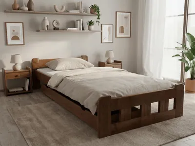 Obrázek produktu pro Postel Naomi zvýšená 90x200 cm, dub Matrace: bez matrace, Rošt: S laťkovým roštem