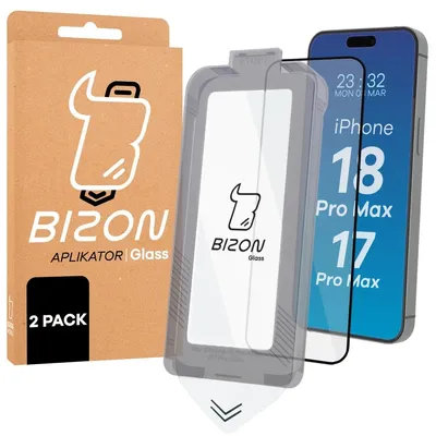 Produktbild von Gehärtetes Glas mit Rahmen zum einfachen Auftragen für iPhone 17 Pro Max, Bizon Glass Aplikator, 2 Stück