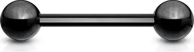 Produktbild von viva-adorno 1,6x16x5mm Universal Barbell Piercing Stab Zungenpiercing Brustpiercing Intimpiercing Stecker Hantel Edelstahl beschichtet Z310, schwarz