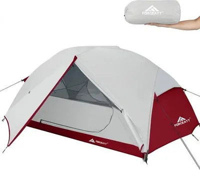 Produktbild von Unyqoos® 2‑Personen Trekkingzelt – 3–4‑Jahreszeiten, ultraleicht 2,5 kg, 2 D‑Türen & 2 Vorzelte, wasser‑ & winddicht (68D Polyester, 220T), 225×135×110 cm