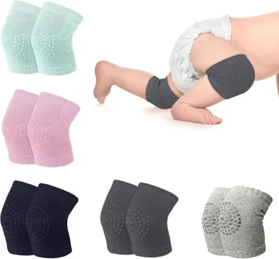 Produktbild von 5 Paar Knieschoner Baby, mit Rutschfesten Noppen Knieschoner Baby Krabbeln, Baby Knieschoner Krabbeln, Sicher und Unterstützend Krabbel Knieschoner für Jungen Und Mädchen 0-24 Monate Alt