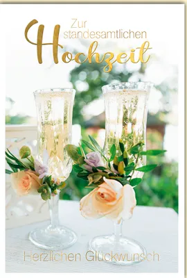 Produktbild von Hochzeit - Glückwunschkarte im Format 11,5 x 17 cm - Standesamt