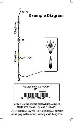 Obrázek produktu pro Greys Pulley Single Hook Velikost 4/0 Surf Leader