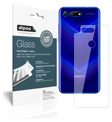Produktbild von 2x Schutzfolie für Honor View 20 Rückseite - Anti-Shock 9H Folie dipos Glass