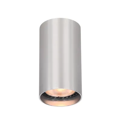 Image de Plafond spot moderne aluminium tube rond 10 cm pour salon cuisine 1xGU10 10W LOPUS Italux