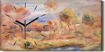 Produktbild von Leinwand Wanduhr Wandkunst Uhr 60x30 Malerei Abstrakte Wald Bäume Kunst - schwarze Hände