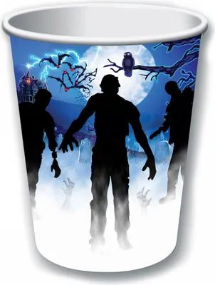 Produktbild von Zombie Party Pappbecher Set 8 Stück für Halloween und Motto Parties