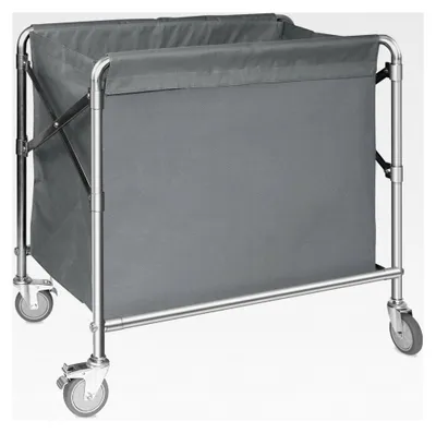 Produktbild von Wäschewagen aus Edelstahl, klappbarer Wäschesortierwagen mit Rollen, 100 kg Tragkraft, 87 x 52 x 78 cm