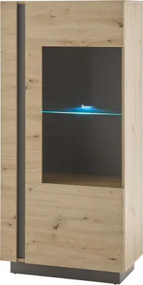 Produktbild von Kleine Vitrine Clair - Artisan Eiche mit Glasbodenbeleuchtung
