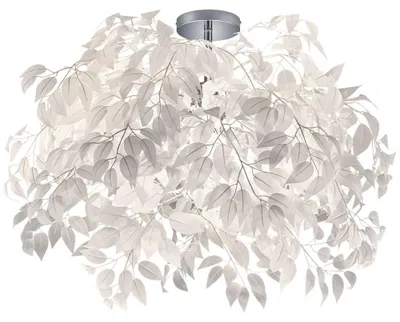 Immagine prodotto di Lampada a soffitto, metallo cromato, design a foglie, diametro 70 cm