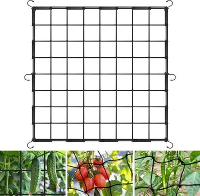 Image de Filet treillis élastique 80 x 80 cm avec 4 crochets - Filet de tuteurage pour plantes grimpantes et arbres - Filet de protection pour légumes et fleurs.